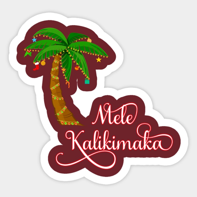 Mele Kalikimaka Hawaiian Christmas Sticker by guitar75